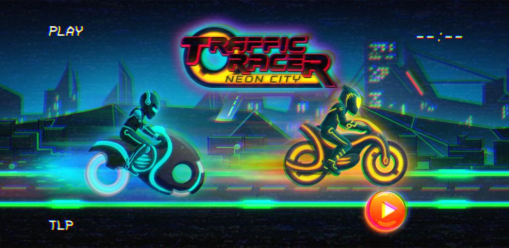 Bike Race Game Traffic Rider Of Neon City Cover