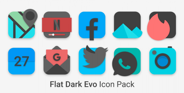 Flat Dark Evo Icon Pack