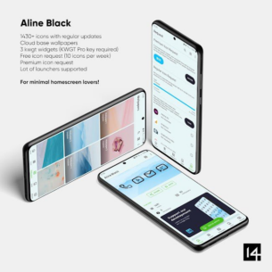Aline Black: linear icon pack 1.7.4 Apk for Android 2