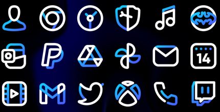 aline blue linear icon pack cover