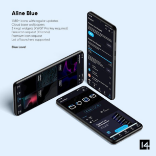 Aline Blue: linear icon pack 1.6.9 Apk for Android 2