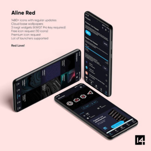 Aline Red: linear icon pack 1.7.2 Apk for Android 2