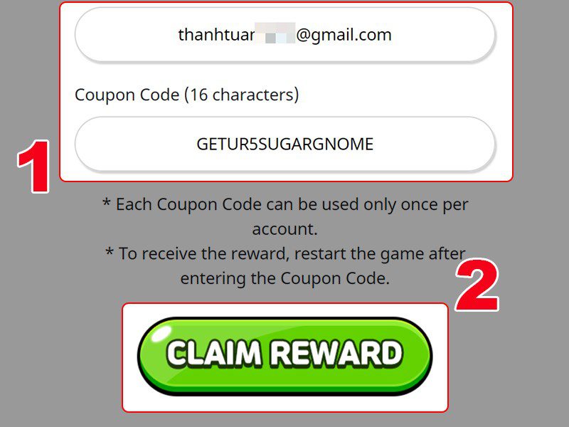 Enter the Cookie Run Kingdom code you have