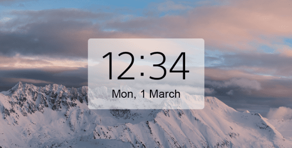 digital clock and weather widget cover