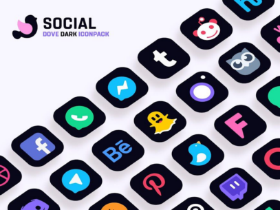 Dove Dark : Icon Pack 4.4 Apk for Android 2