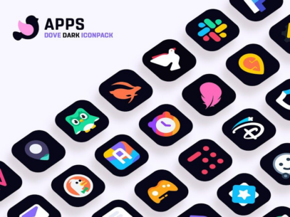 Dove Dark : Icon Pack 4.4 Apk for Android 5