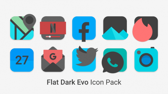 Flat Dark Evo – Icon Pack 4.5 Apk for Android 1