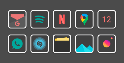 flat dark square icon pack cover