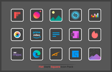 Flat Dark Square – Icon Pack 3.3 Apk for Android 2