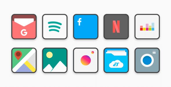 flat square icon pack cover