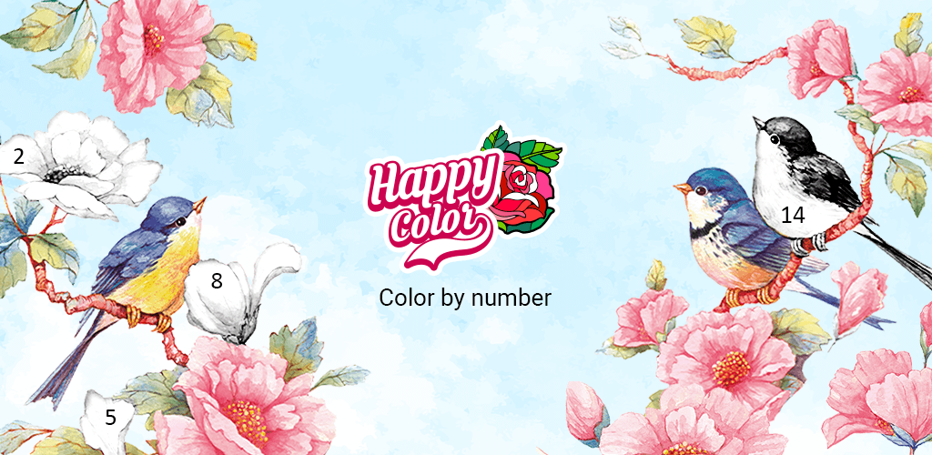 happy color color by number cover