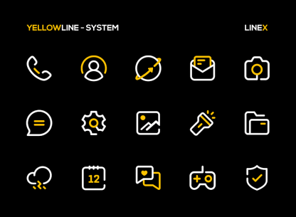YellowLine Icon Pack : LineX (LimeLine) 3.5 Apk for Android 2