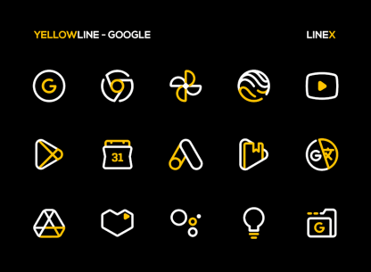 YellowLine Icon Pack : LineX (LimeLine) 3.5 Apk for Android 3