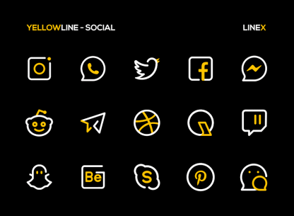 YellowLine Icon Pack : LineX (LimeLine) 3.5 Apk for Android 4