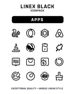 LineX Black Icon Pack 3.9 Apk for Android 1