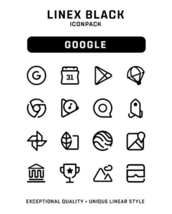 LineX Black Icon Pack 3.9 Apk for Android 2