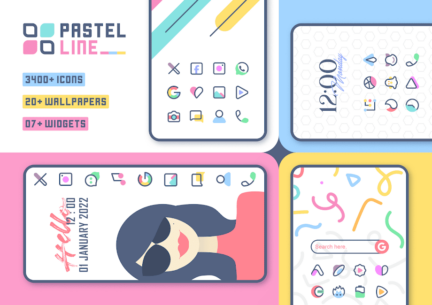 PastelLine IconPack 2.4 Apk for Android 1