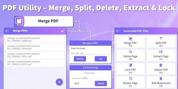 PDF Utility – Merge, Split, Delete, Extract & Lock 1.2 Apk for Android 1