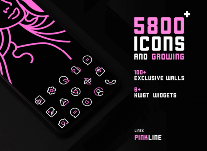 PinkLine Icon Pack :LineX Pink 5.1 Apk for Android 1