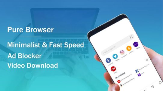 Pure Web Browser-Ad Blocker,Video Download,Private 2.0.5 Apk for Android 1