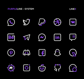 PurpleLine Icon Pack : LineX 5.1 Apk for Android 4