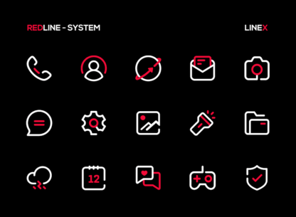 RedLine Icon Pack : LineX 4.4 Apk for Android 2