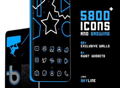 SkyLine Icon Pack : LineX Blue 5.1 Apk for Android 1