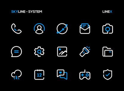 SkyLine Icon Pack : LineX Blue 5.1 Apk for Android 2