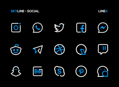 SkyLine Icon Pack : LineX Blue 5.1 Apk for Android 4