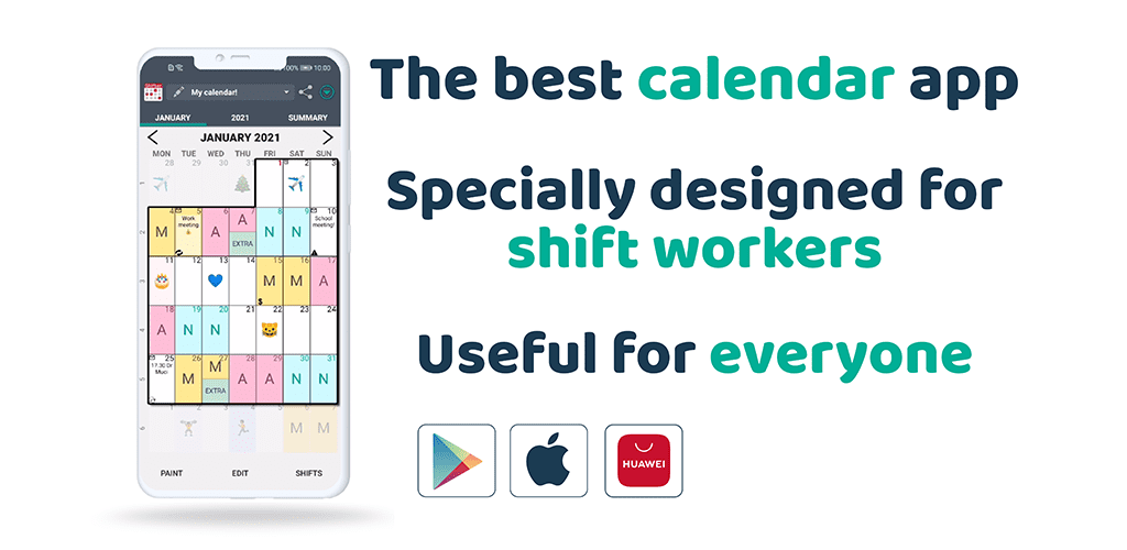 work shift calendar cover