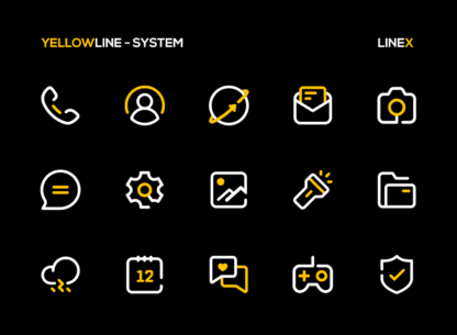 YellowLine Icon Pack : LineX 5.1 Apk for Android 2