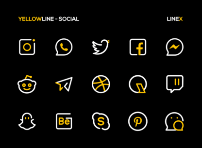 YellowLine Icon Pack : LineX 5.1 Apk for Android 4